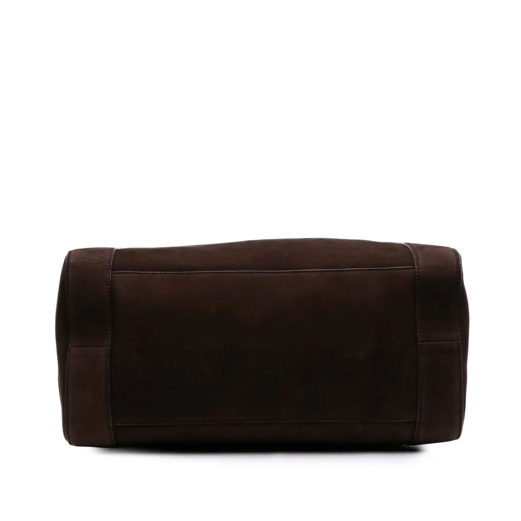Gucci Medium Nubuck Leather Ribot Horse Head Tote Brown Leather Good - Inside View
