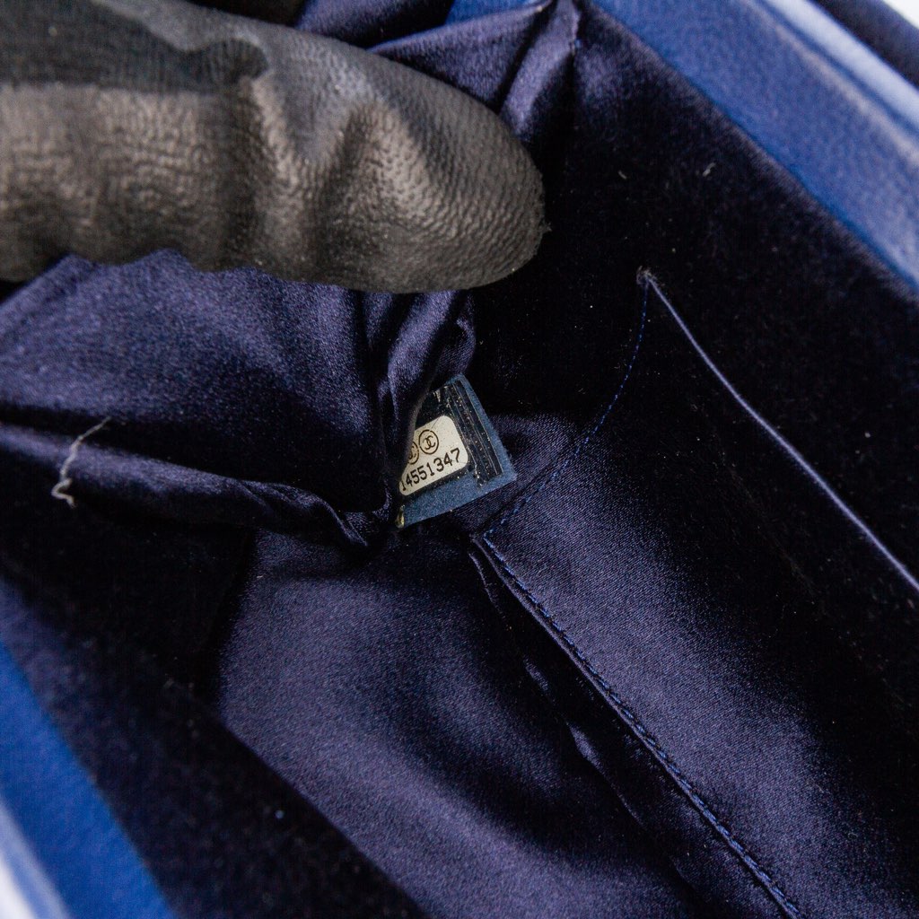 Chanel Satin Crystal Camellia Evening Frame Clutch - 5