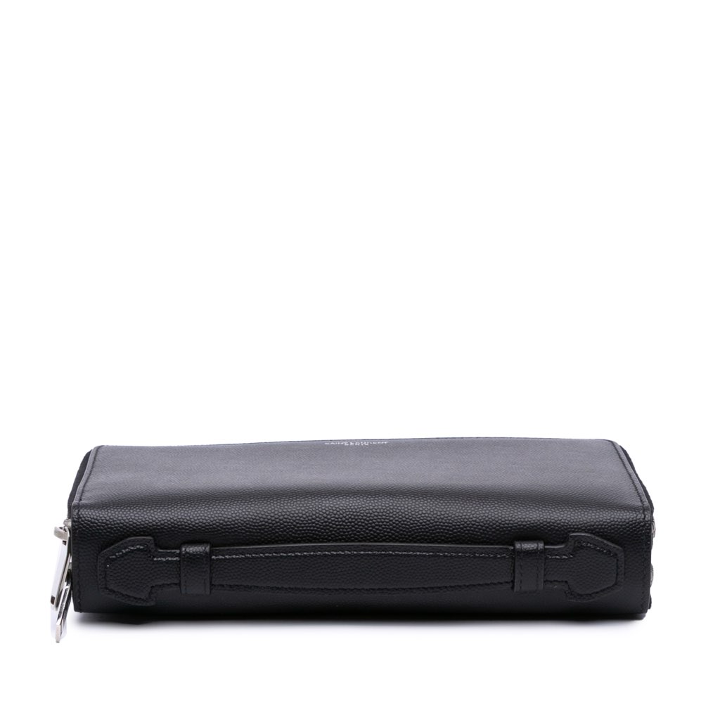 Saint Laurent Grain De Poudre Double Zip Around Travel Organizer Wallet - 3
