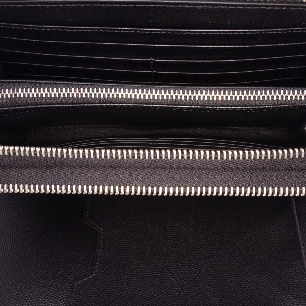 Saint Laurent Grain De Poudre Double Zip Around Travel Organizer Wallet - 4