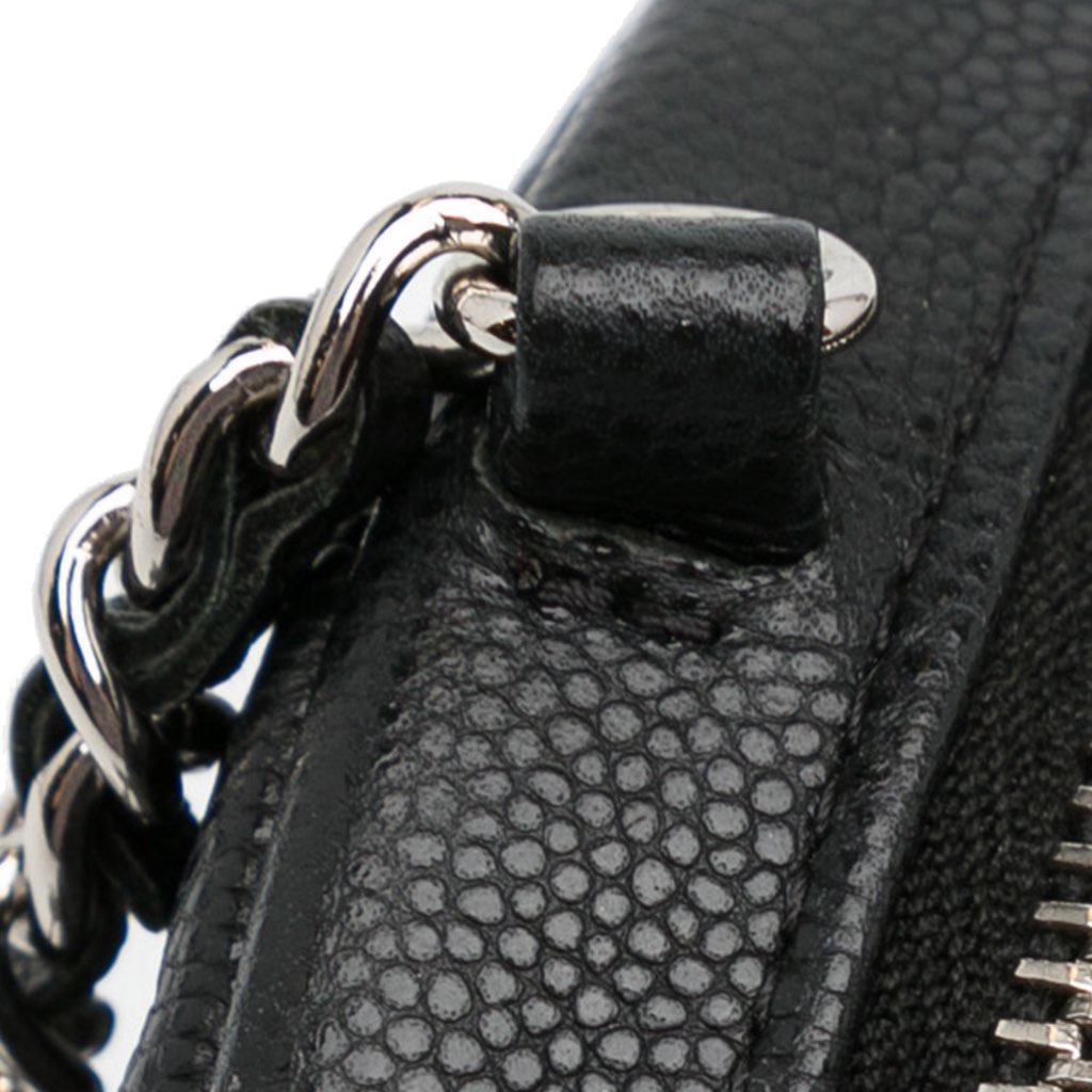 Chanel CC Quilted Caviar Round Clutch With Chain - Image 12