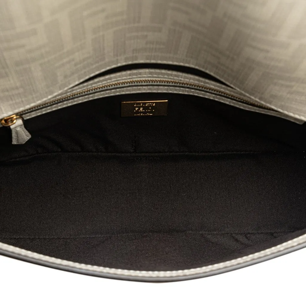 Fendi Zucca Graphic Print Coated Canvas Bikini Girls Baguette Satchel White Canvas Very good - Box View