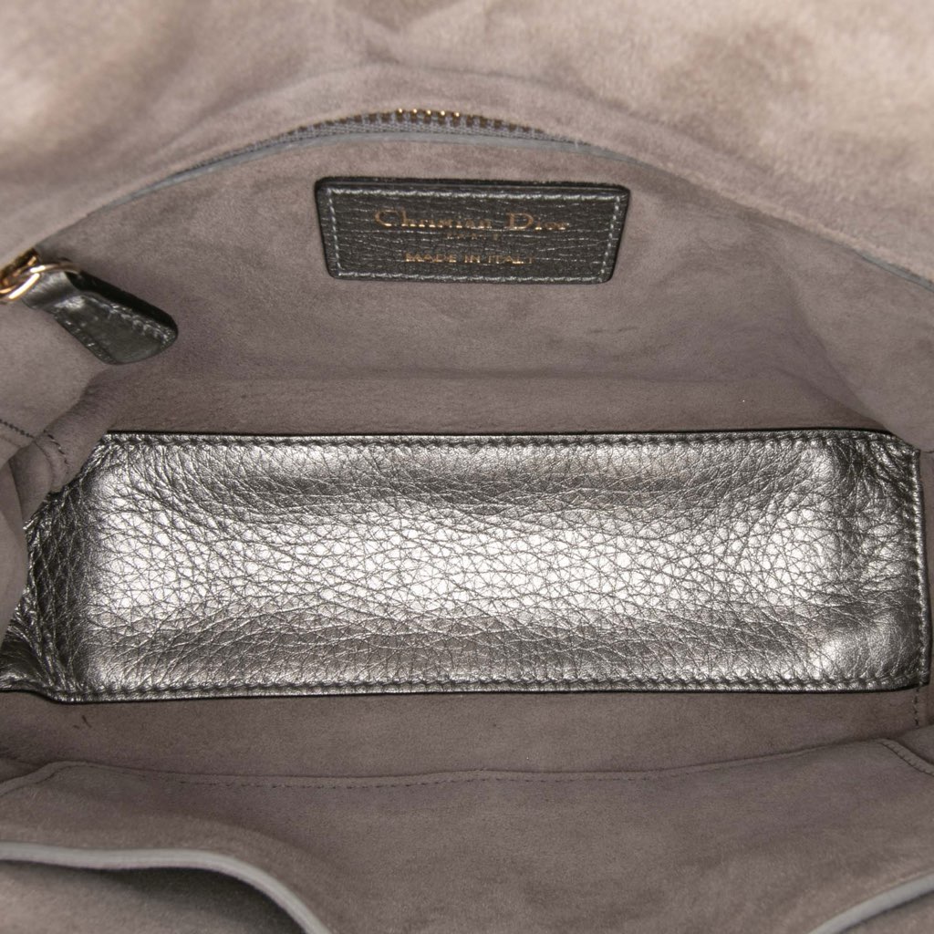 Dior Small Metallic Grained Calfskin Cannage Supple Lady Dior - 4