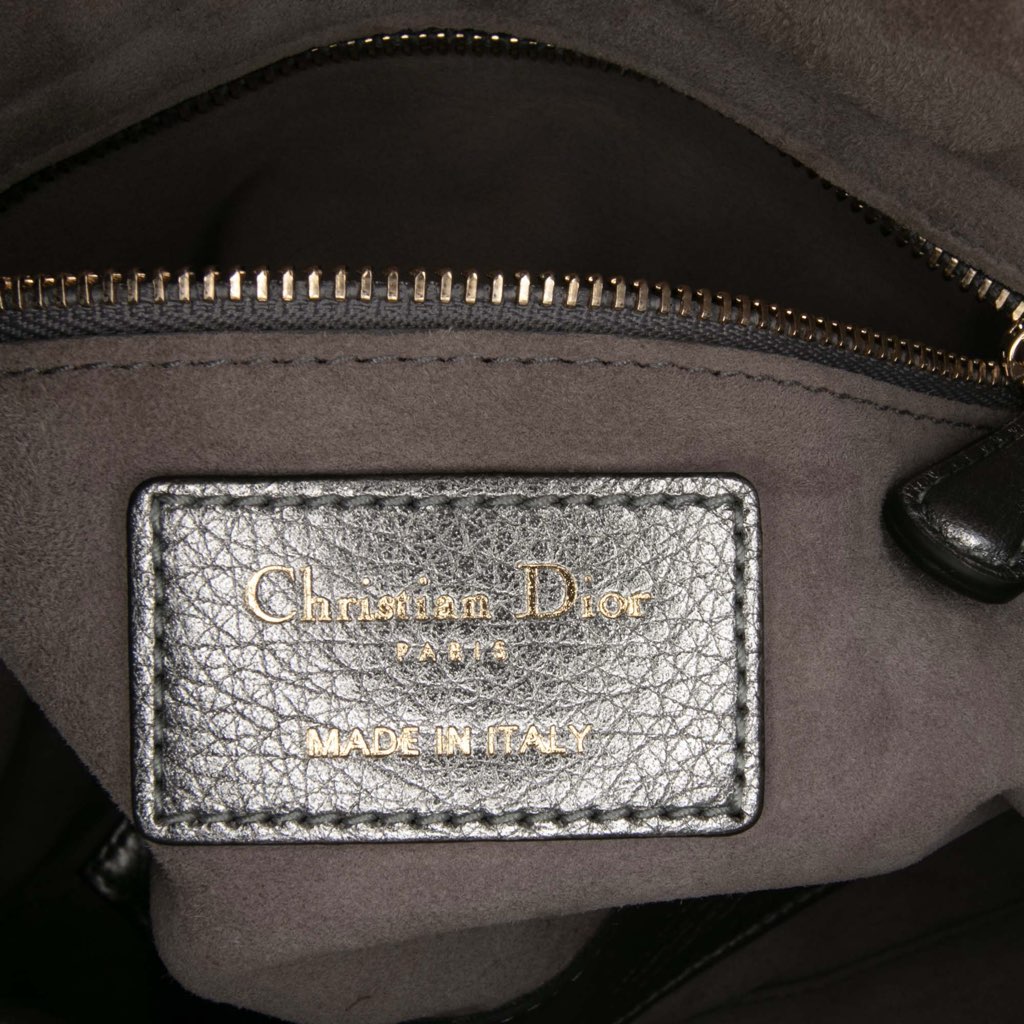 Dior Small Metallic Grained Calfskin Cannage Supple Lady Dior - 5