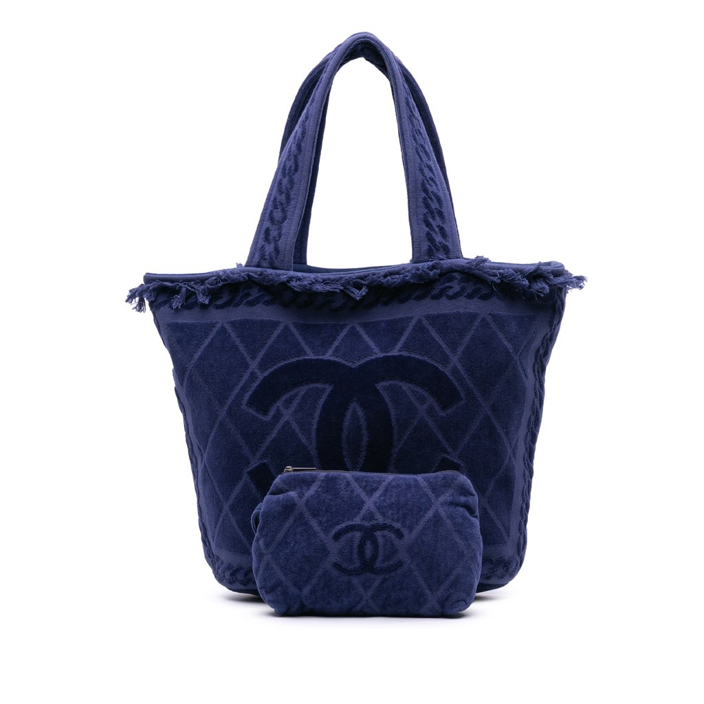 Chanel CC Terry Cloth Beach Tote - Image 10