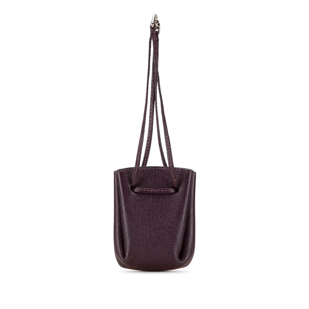 Hermès Courchevel Vespa Pouch Purple Leather Good - Front View