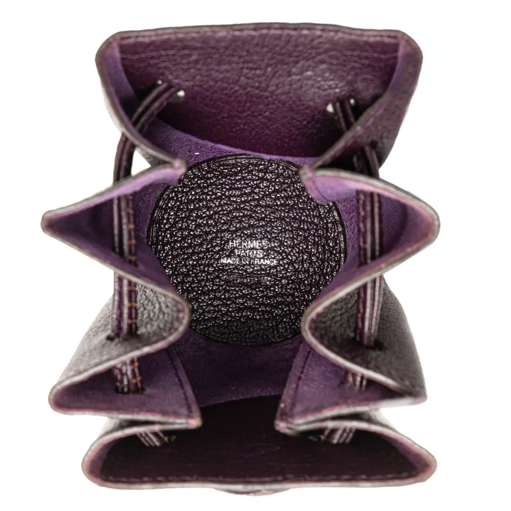 Hermès Courchevel Vespa Pouch Purple Leather Good - Model View