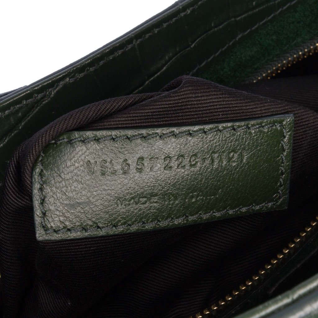 Saint Laurent Croc Embossed Leather Le 5 a 7 Shoulder Bag - 5