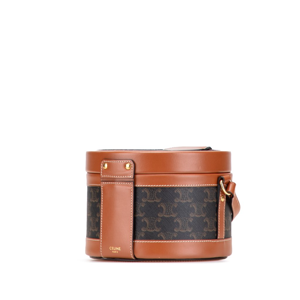 Celine Medium Triomphe Coated Canvas Tambour Crossbody - Back view