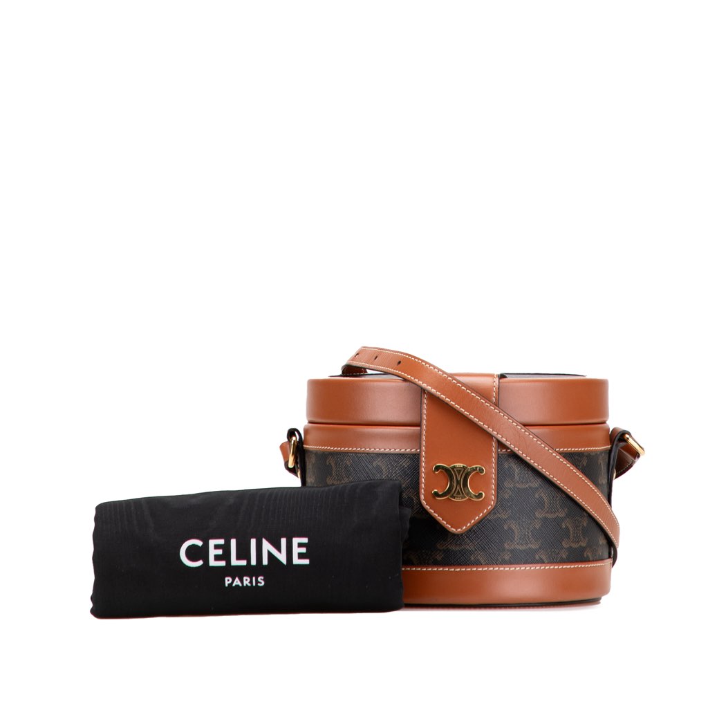 Celine Medium Triomphe Coated Canvas Tambour Crossbody - Image 12