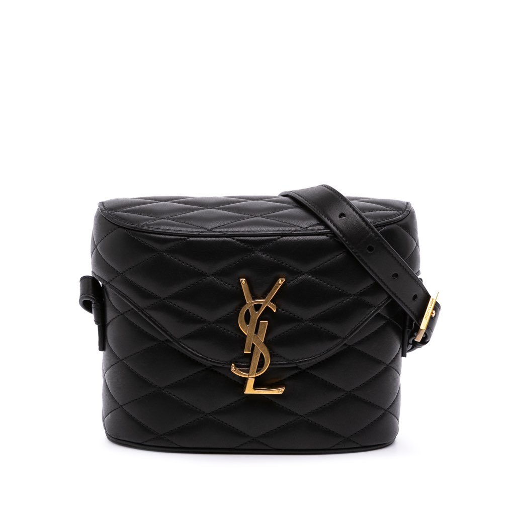 Saint Laurent Quilted Lambskin Monogram June Box Bag