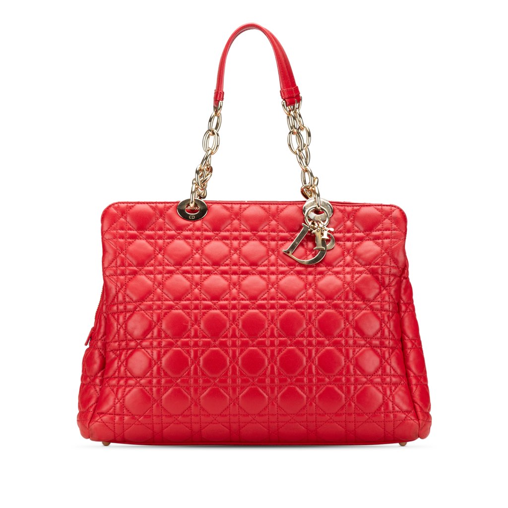 Dior Large Lambskin Cannage Soft Zipped Shopping Tote