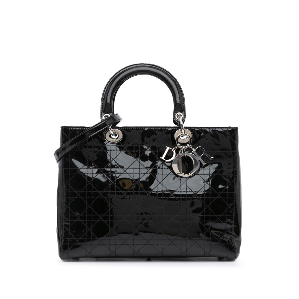 Dior Large Patent Cannage Lady Dior