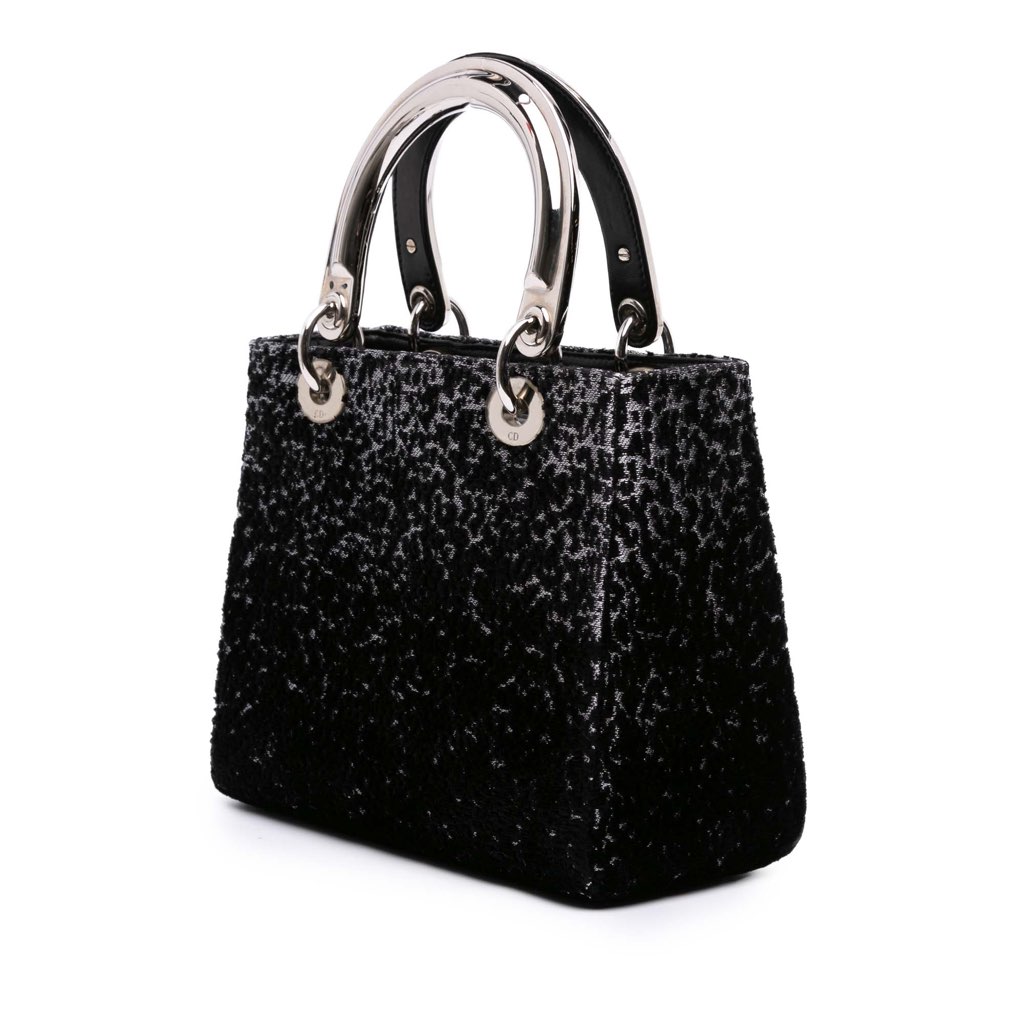 Dior Medium Velvet and Canvas Lady Dior - Back view