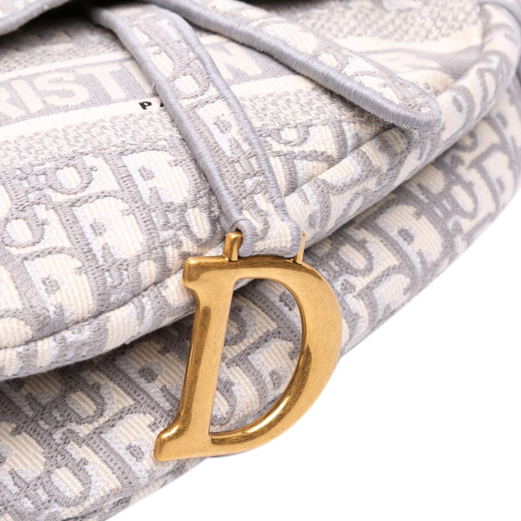 Dior Oblique Canvas Embroidered Saddle Bag - Detail 1