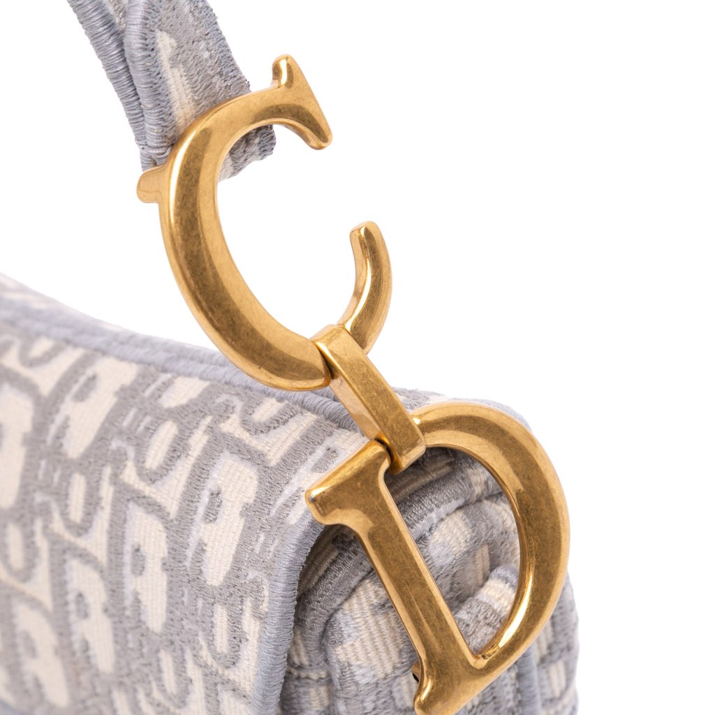 Dior Oblique Canvas Embroidered Saddle Bag - Detail 2