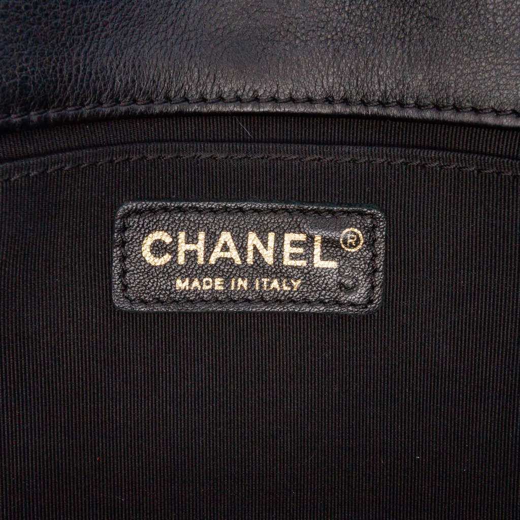 Chanel CC Chevron Calfskin Round Flap Satchel - Side view