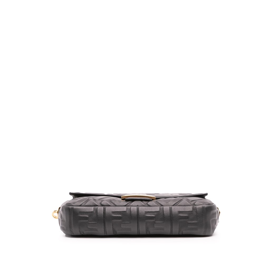 Fendi Zucca Embossed Leather Baguette Satchel - 3