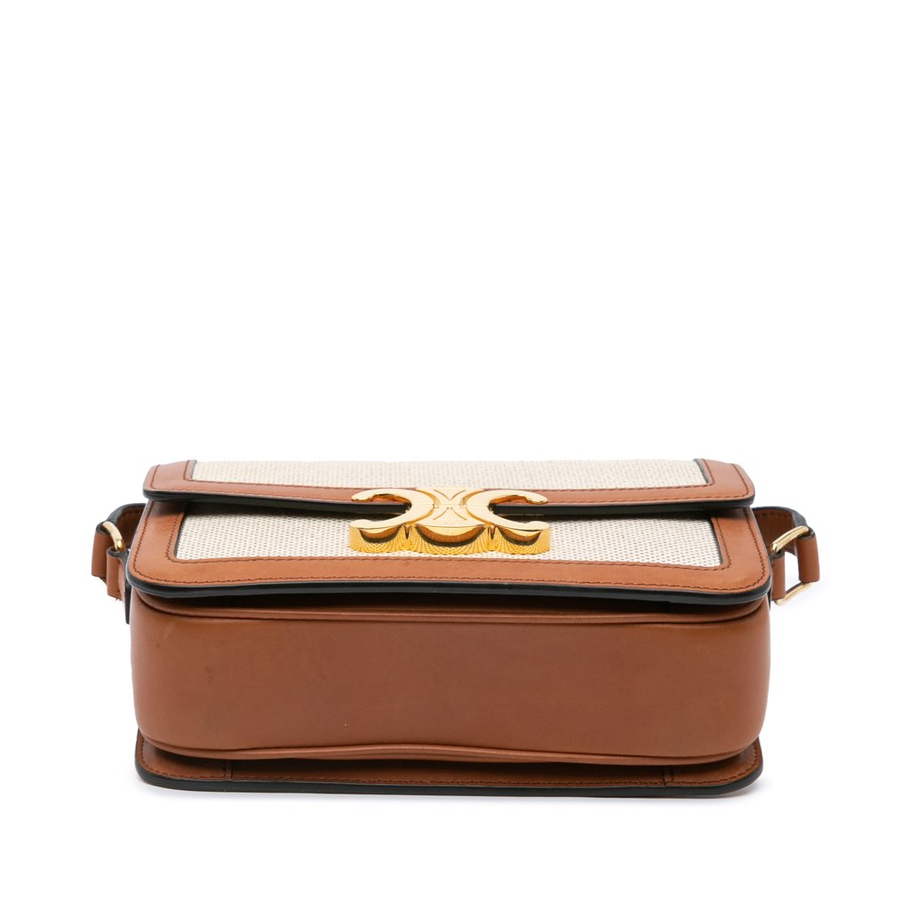 Celine Teen Canvas and Calfskin Triomphe Crossbody - 3