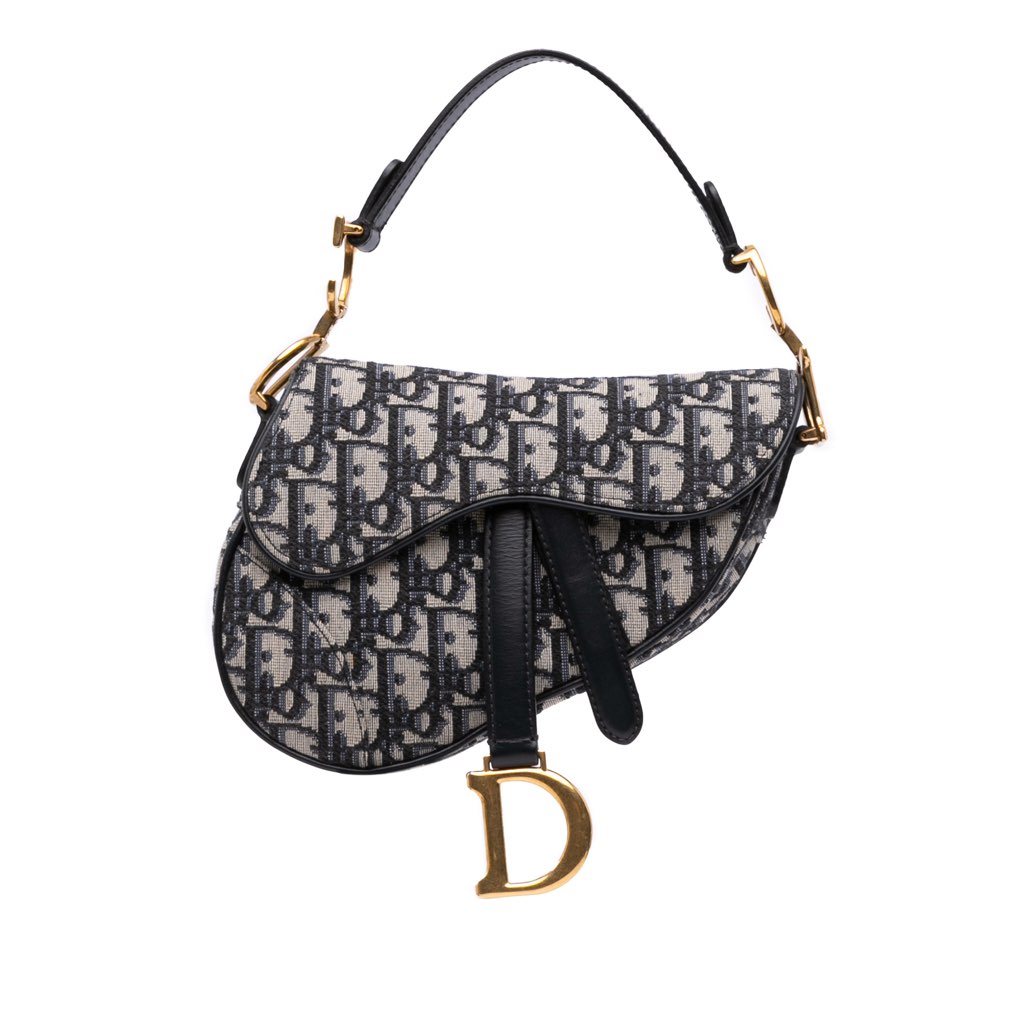 Dior Mini Oblique Canvas Saddle Bag