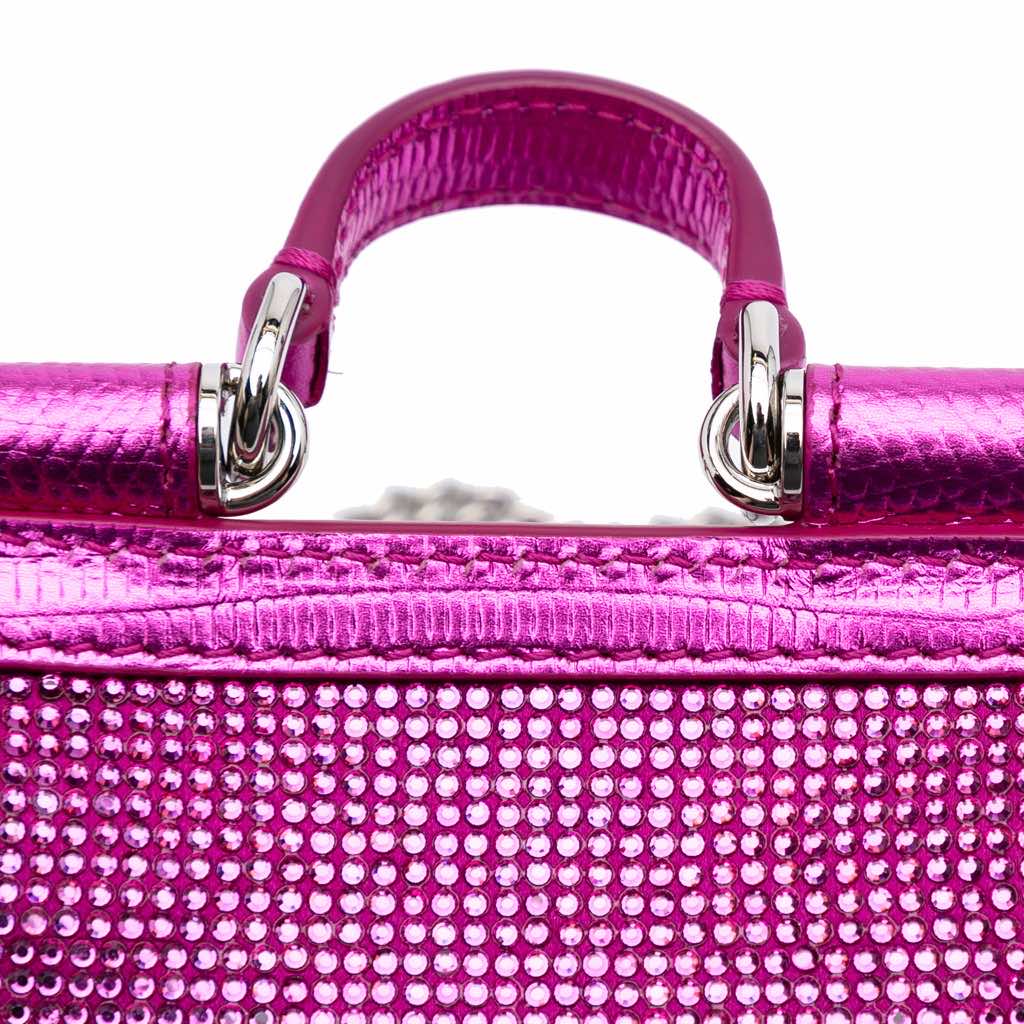 Dolce & Gabbana Mini Crystal Embellished Satin Sicily Bag - Image 10