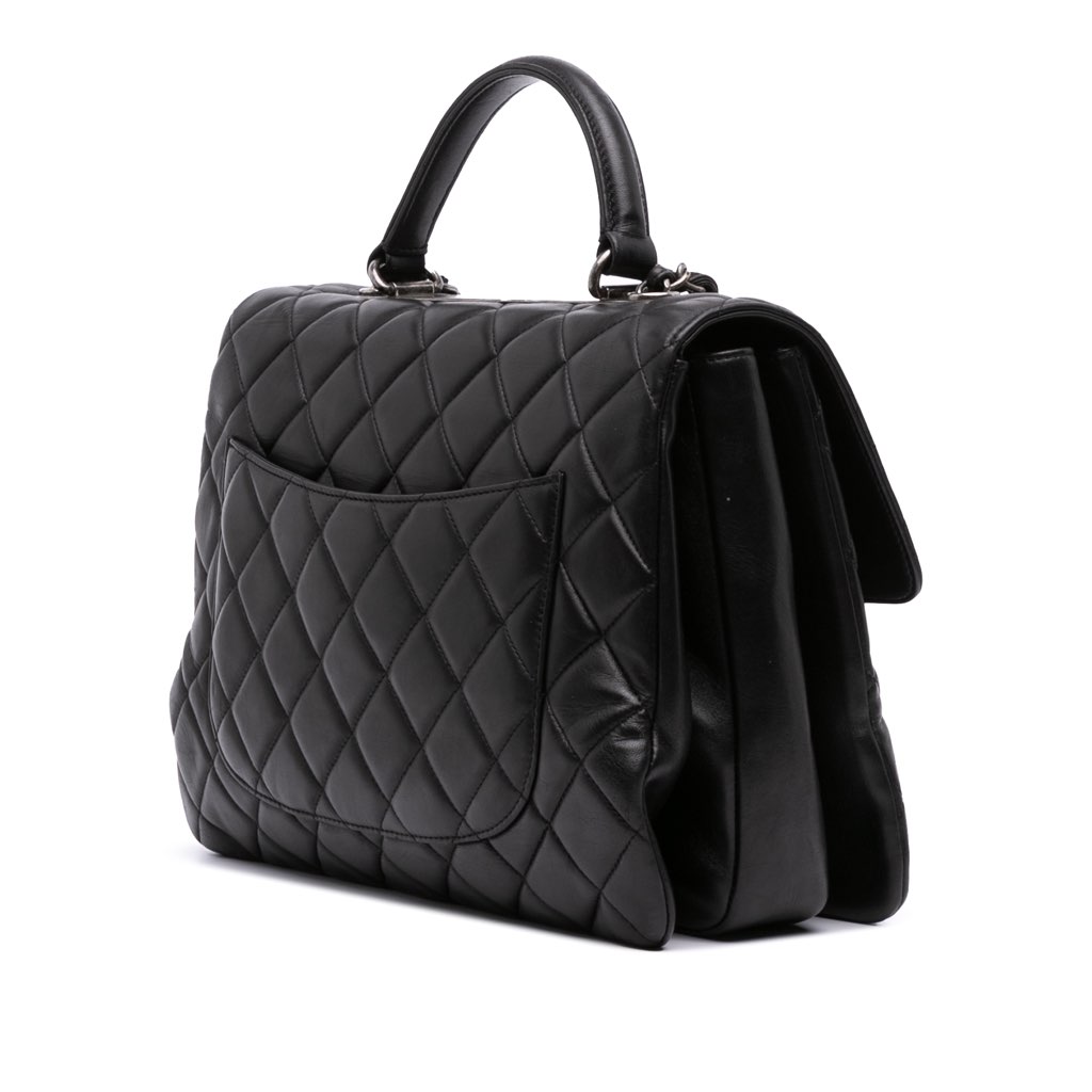 Chanel Large Lambskin Trendy CC Top Handle Bag - Back view