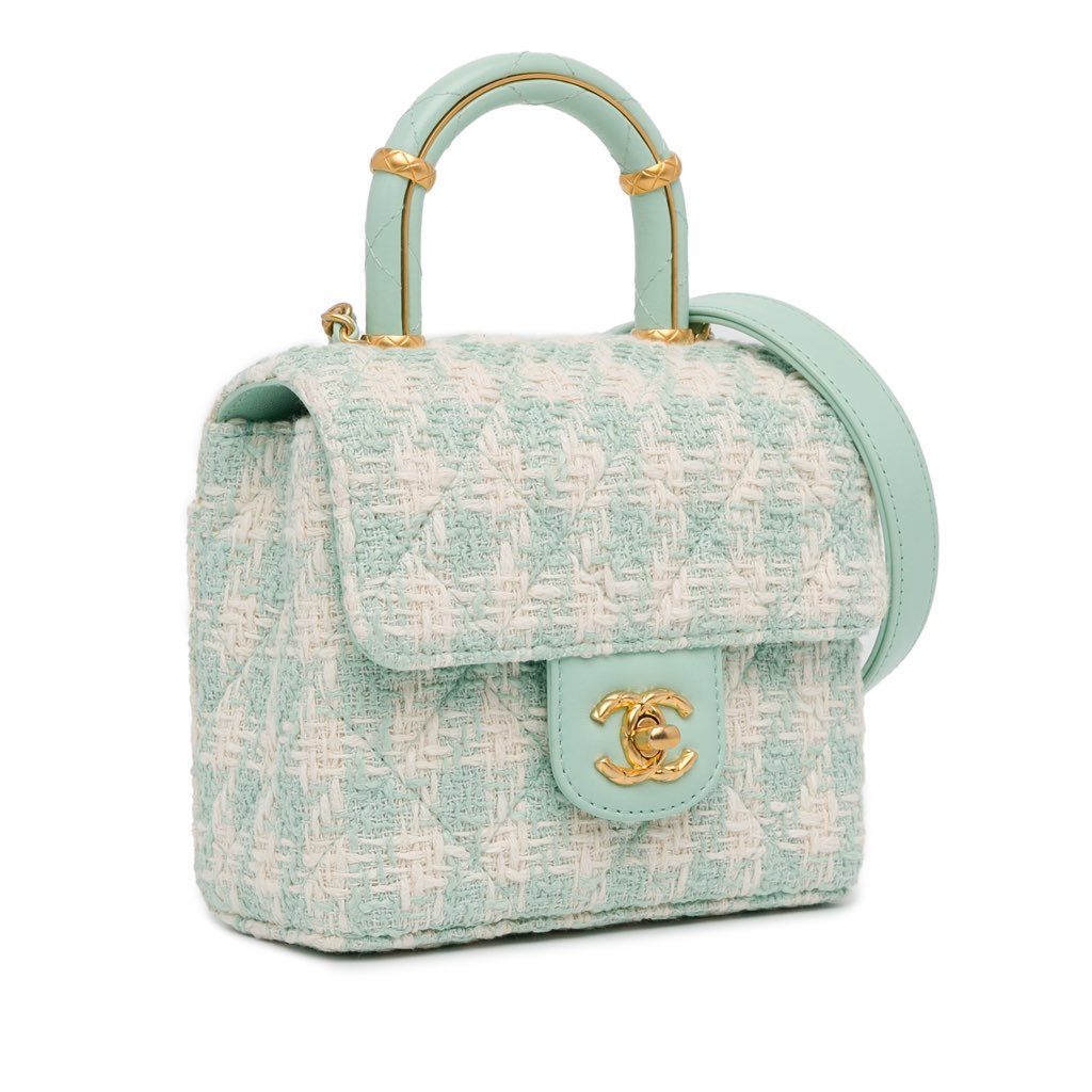 Chanel Quilted Tweed Crush Top Handle Bag - 2