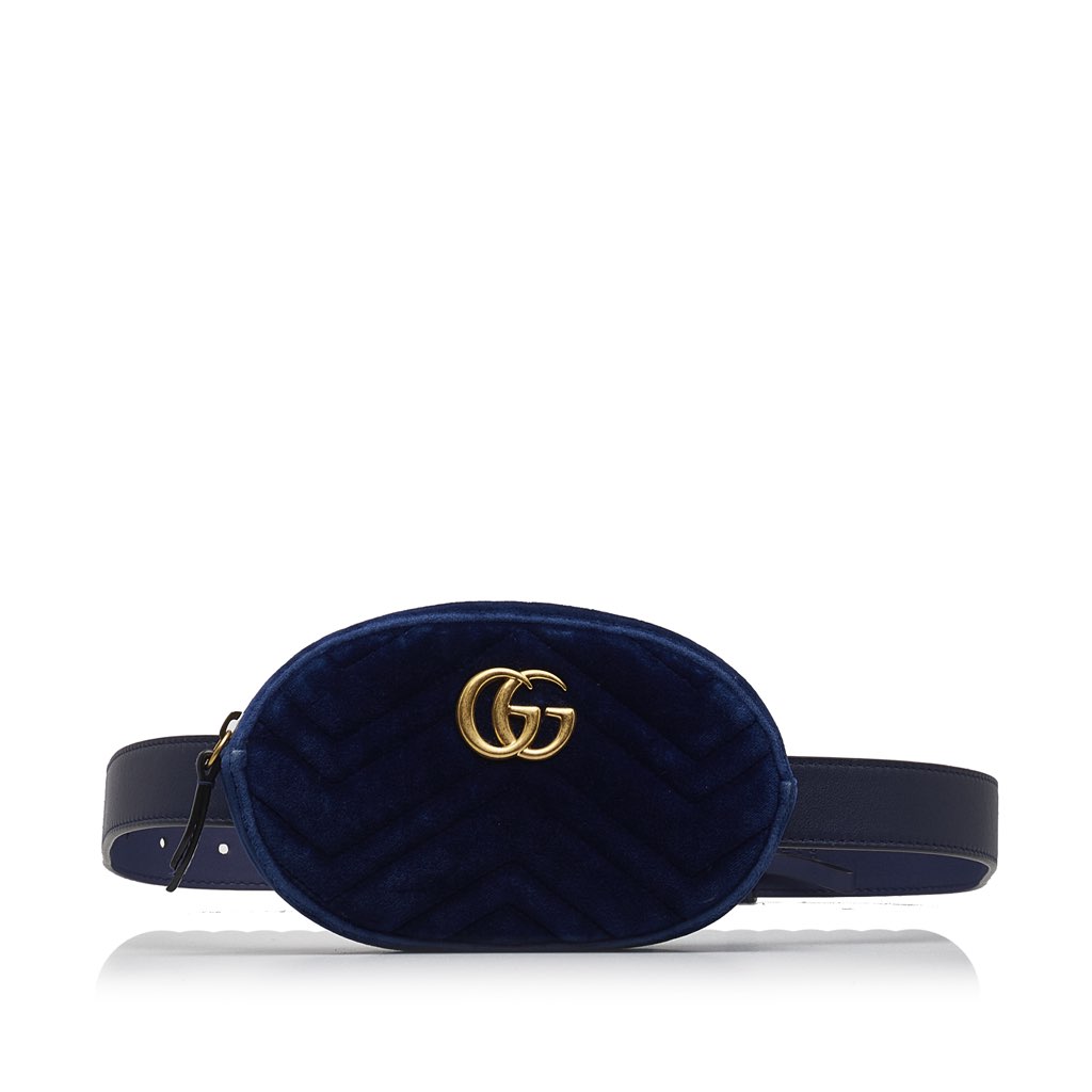 Gucci GG Marmont Velvet Matelasse Belt Bag