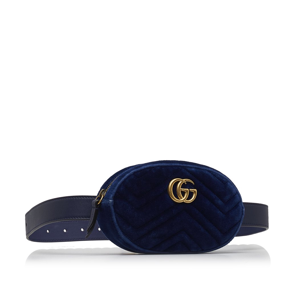 Gucci GG Marmont Velvet Matelasse Belt Bag - Back view