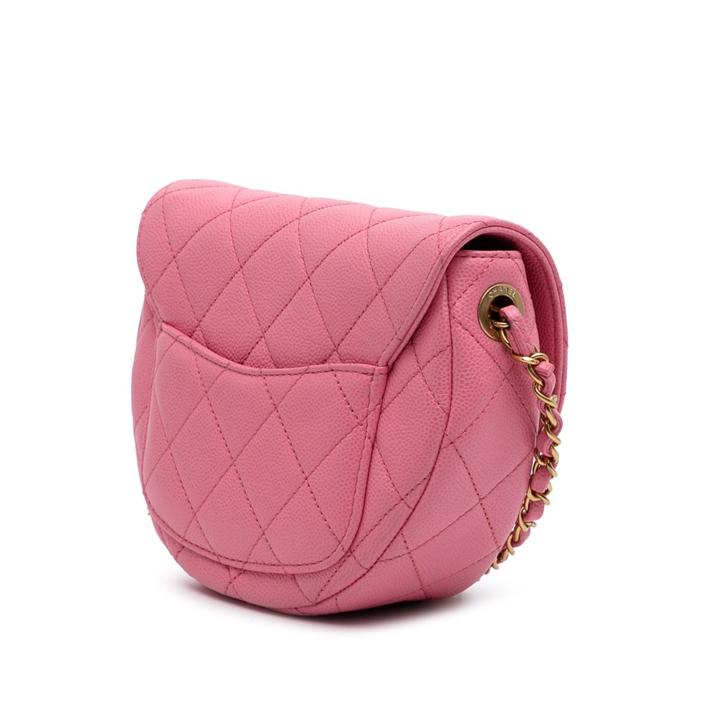 Chanel Mini CC Quilted Caviar Messenger Flap - Back view