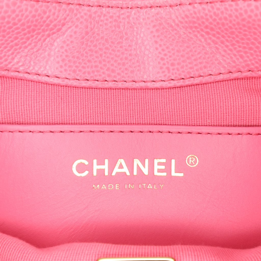 Chanel Mini CC Quilted Caviar Messenger Flap - Side view