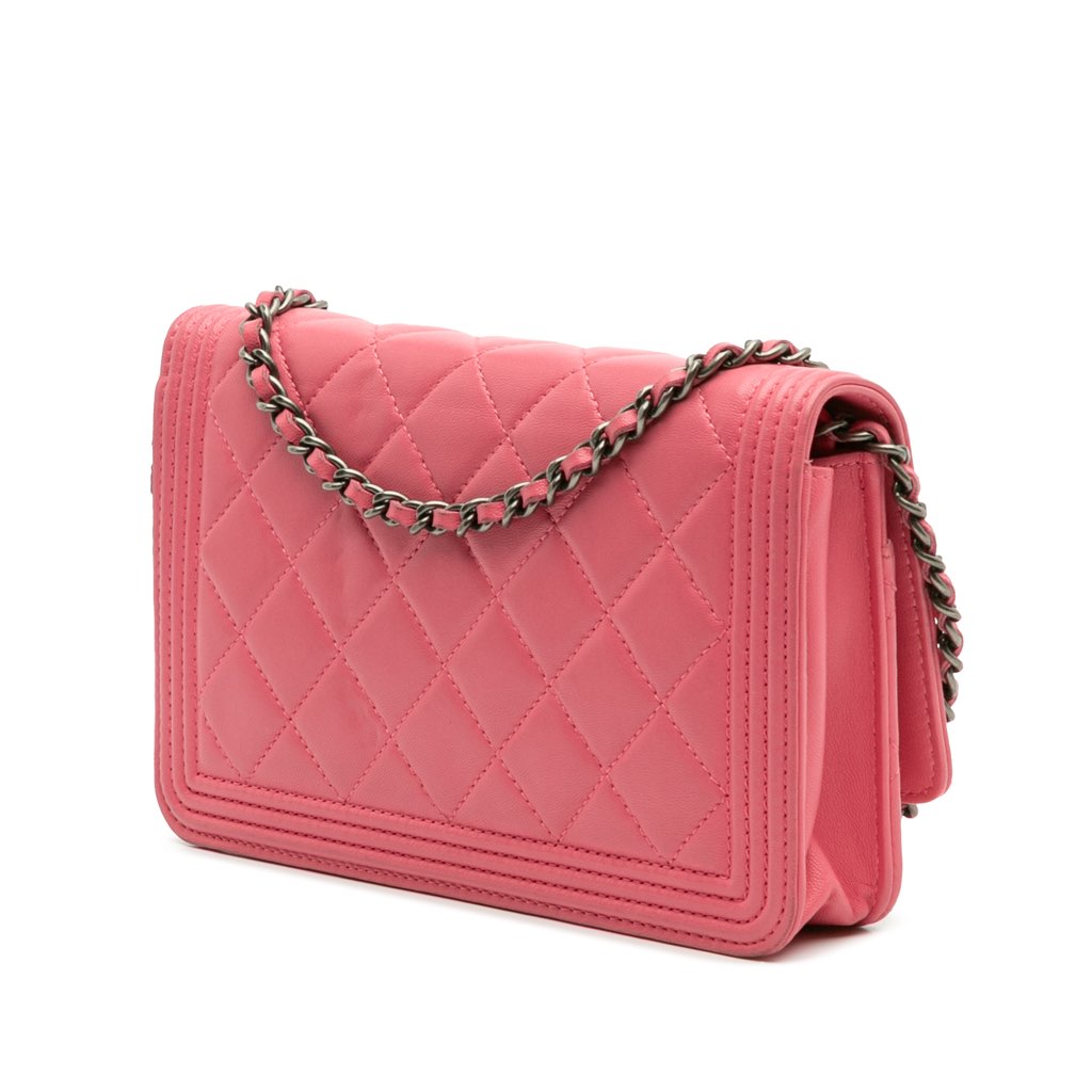 Chanel Lambskin Boy Wallet On Chain - Back view