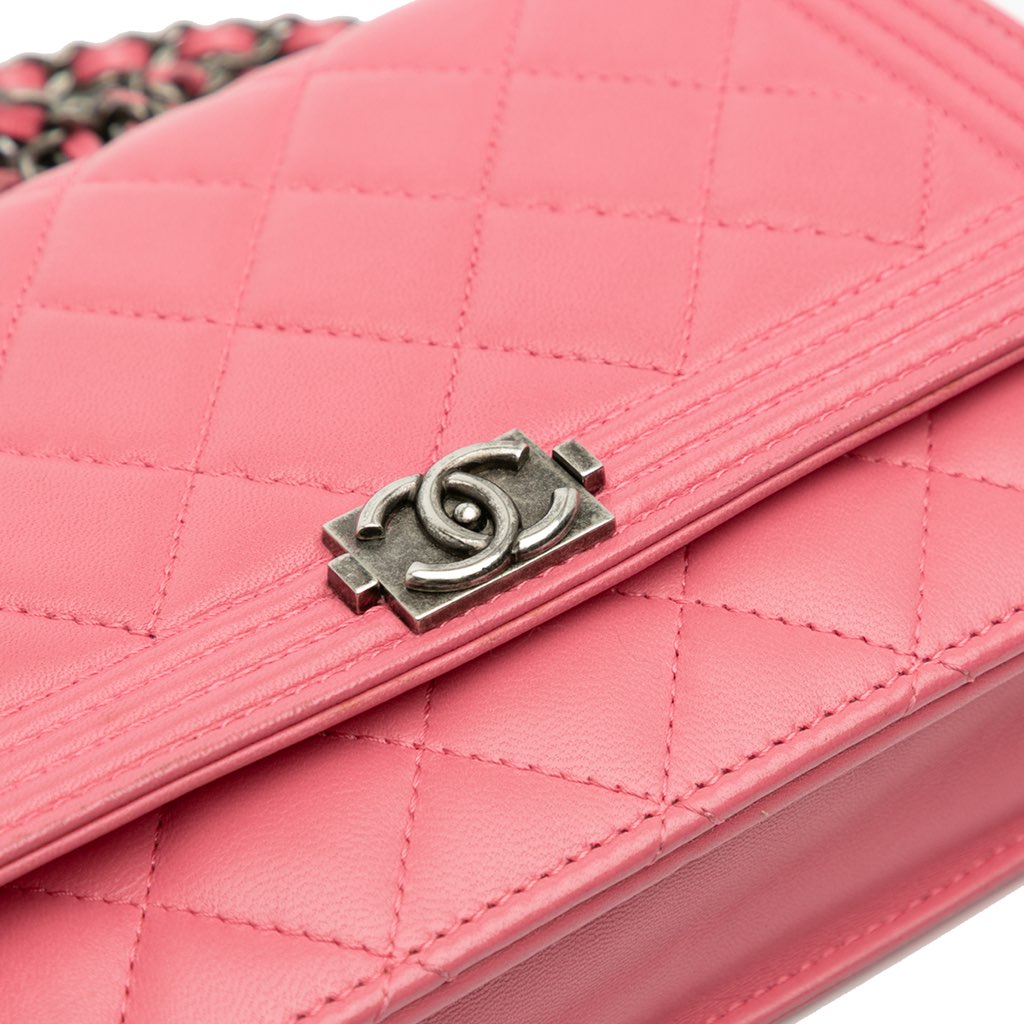 Chanel Lambskin Boy Wallet On Chain - Image 10