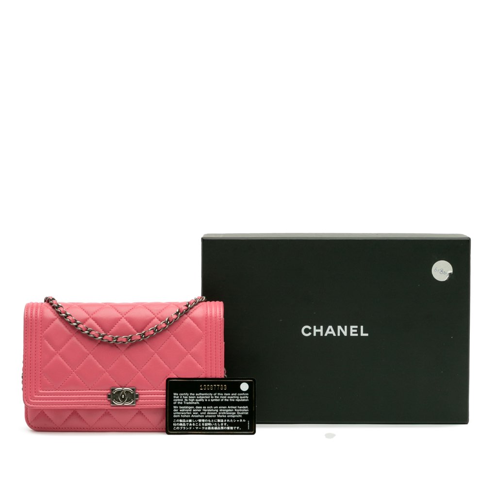 Chanel Lambskin Boy Wallet On Chain - Image 12