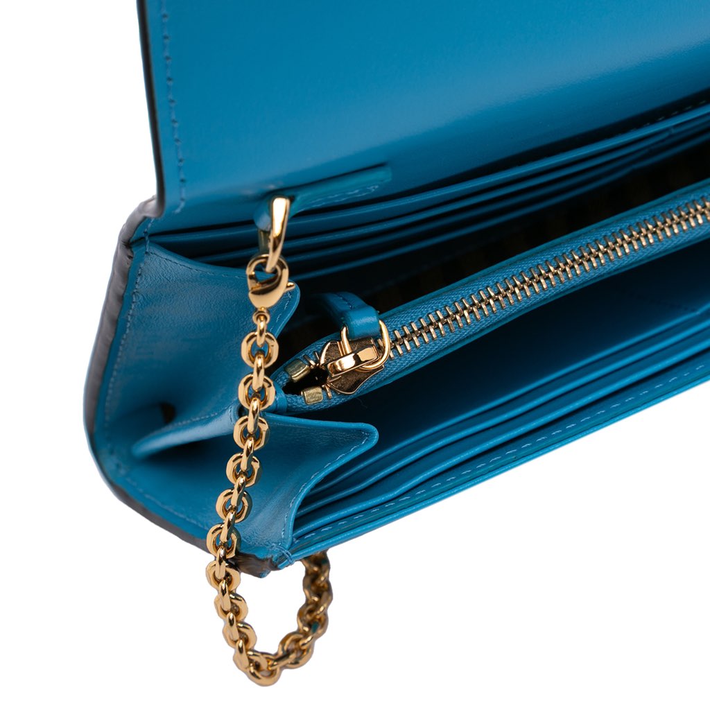 Fendi Sarah Coleman Micro FF Embossed Calfskin Fish Eye Vertigo Wallet On Chain - Detail 2