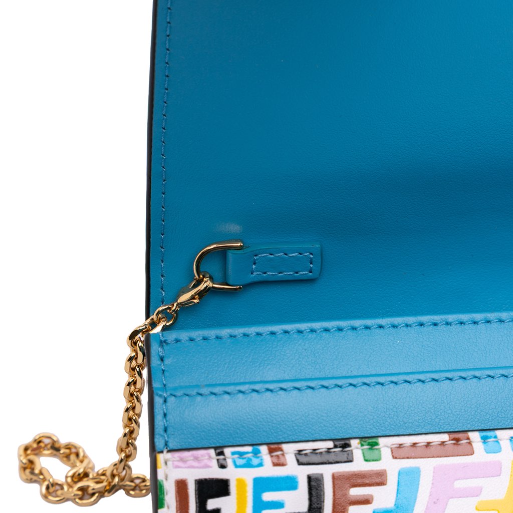Fendi Sarah Coleman Micro FF Embossed Calfskin Fish Eye Vertigo Wallet On Chain - Image 10