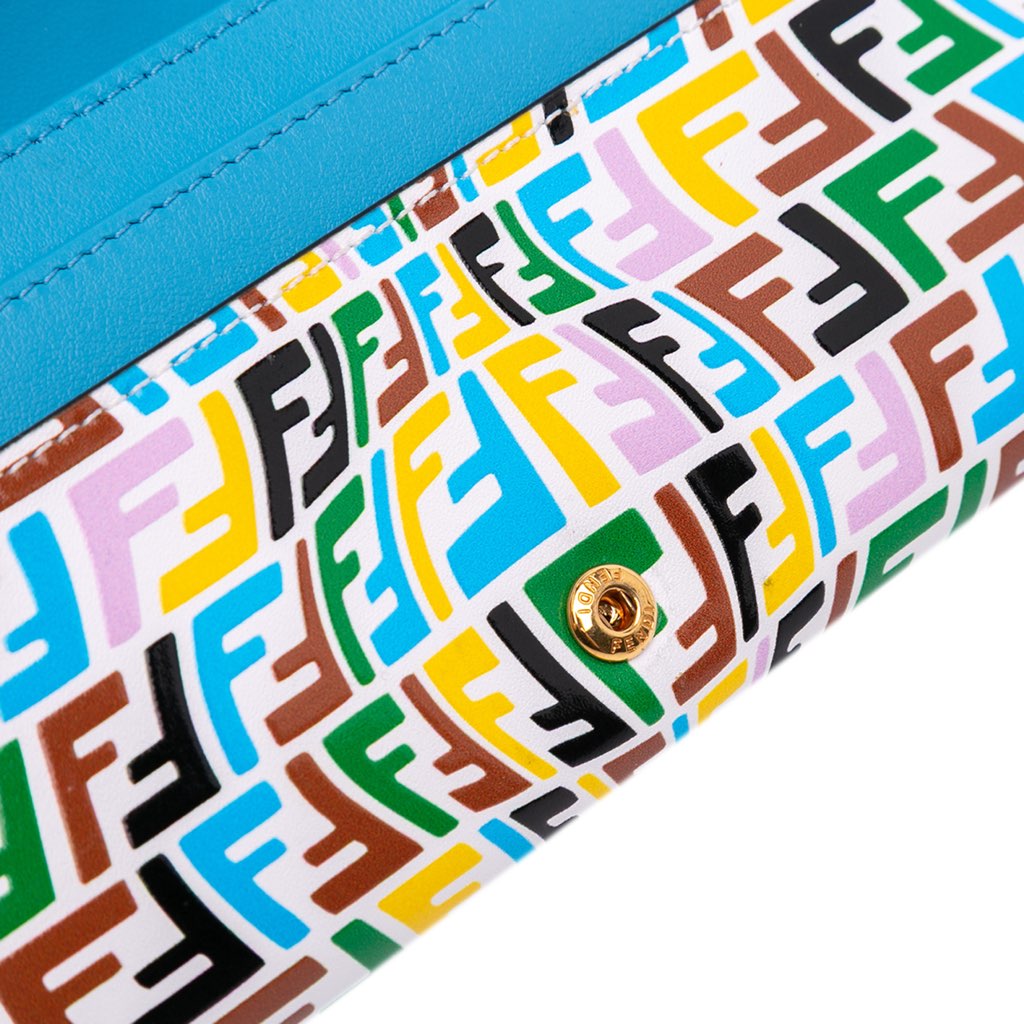 Fendi Sarah Coleman Micro FF Embossed Calfskin Fish Eye Vertigo Wallet On Chain - Image 11