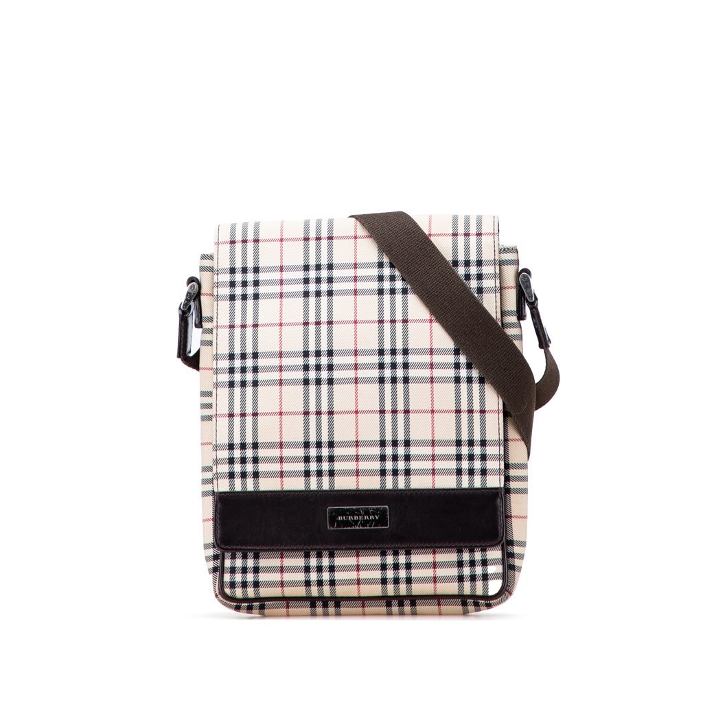 Burberry House Check Canvas Flap Crossbody