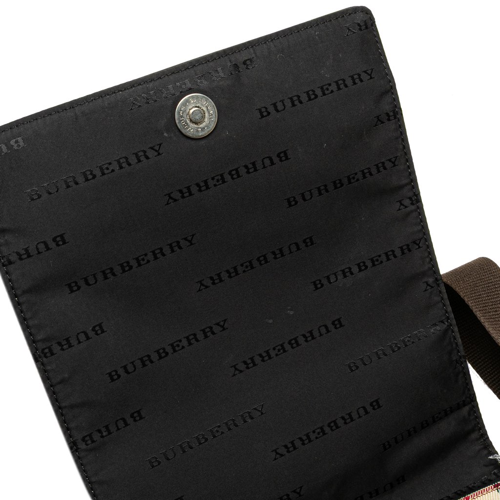 Burberry House Check Canvas Flap Crossbody - Side view