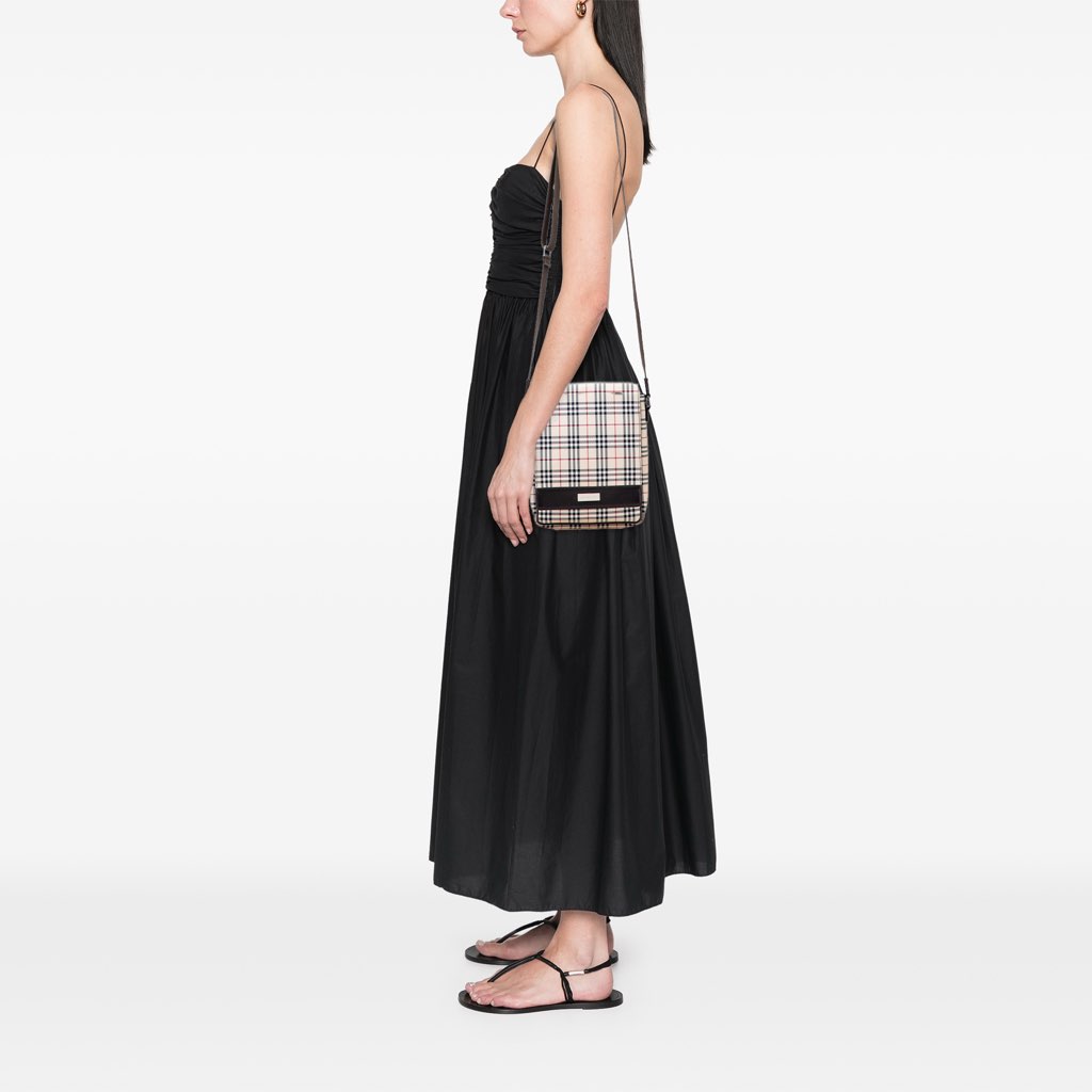 Burberry House Check Canvas Flap Crossbody - Image 12