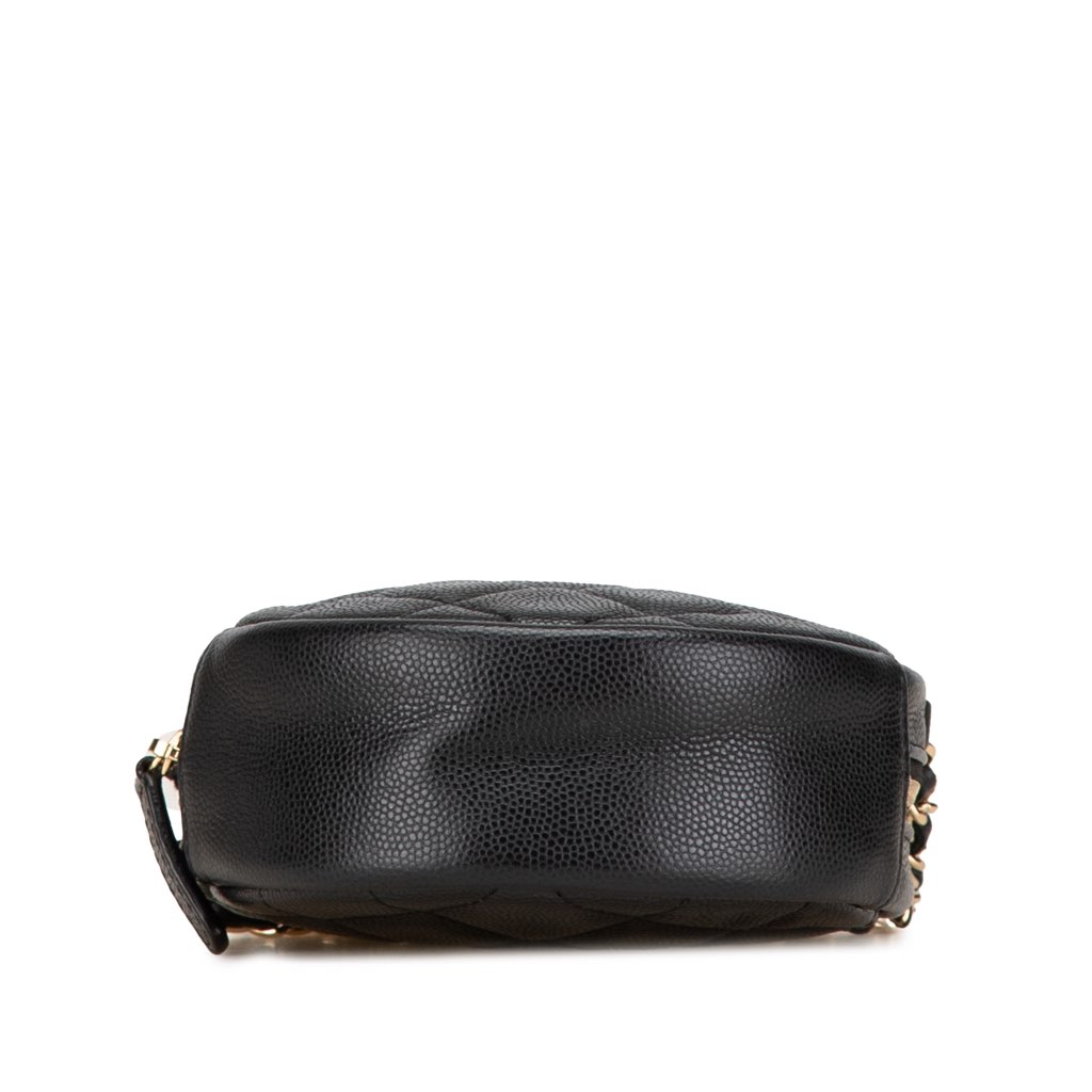 Chanel CC Quilted Caviar Round Clutch With Chain - 3