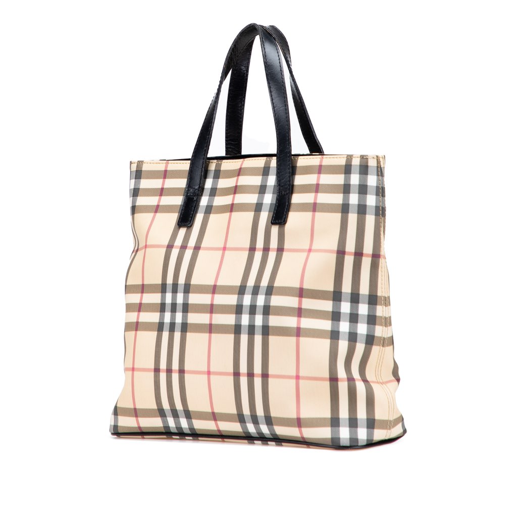 Burberry House Check Coated Canvas Tote - Back view