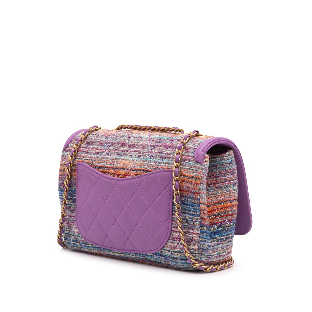 Chanel Medium Tweed CC Filigree Flap - Back view