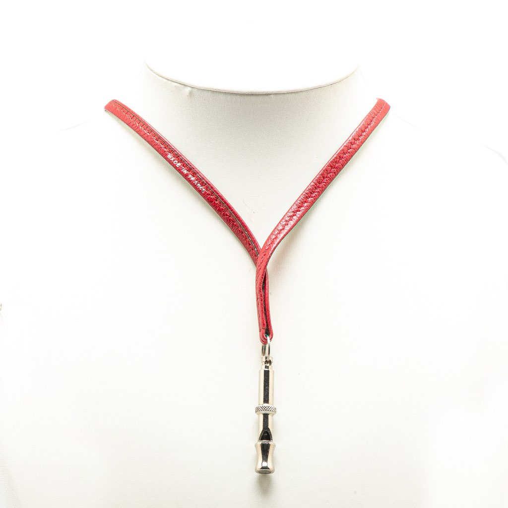 Hermès Leather Ultrasonic Dog Whistle Necklace - 4