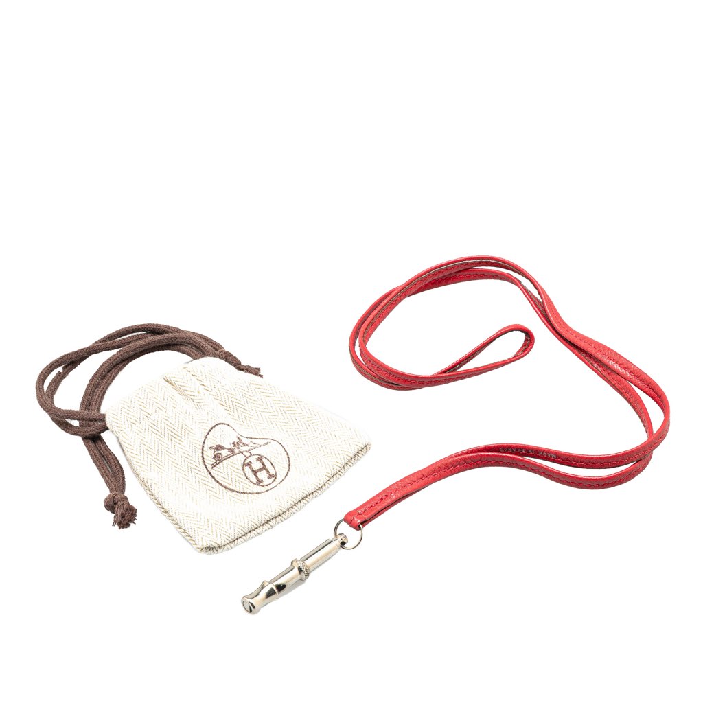 Hermès Leather Ultrasonic Dog Whistle Necklace - Side view