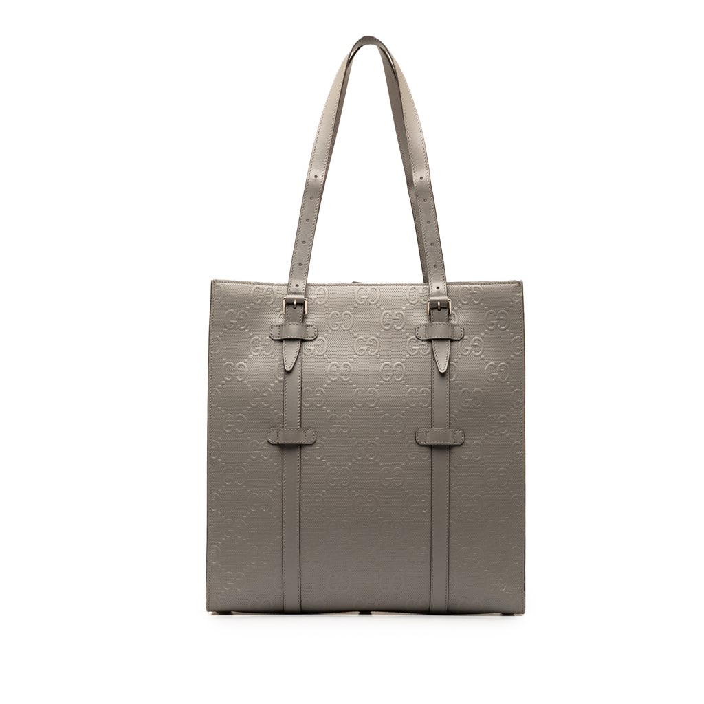 Gucci GG Embossed Leather Vertical Tote