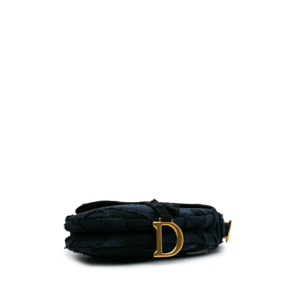 Dior Canvas Embroidered Camouflage Saddle Bag - 3