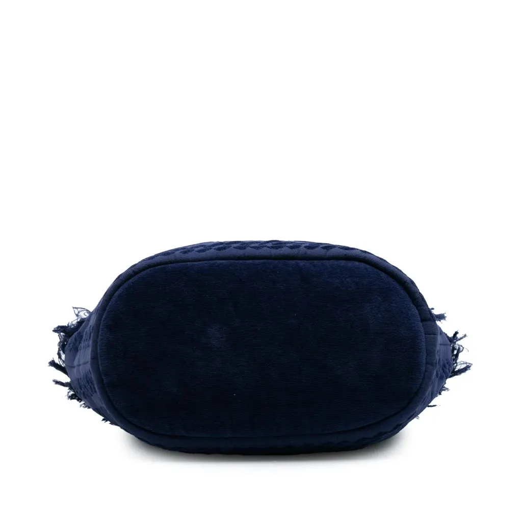 Chanel CC Terry Cotton Beach Tote Blue Cotton Very good - Inside View