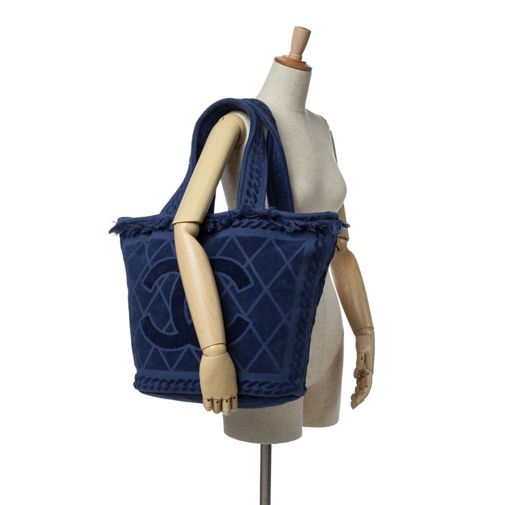 Chanel CC Terry Cotton Beach Tote - Image 10