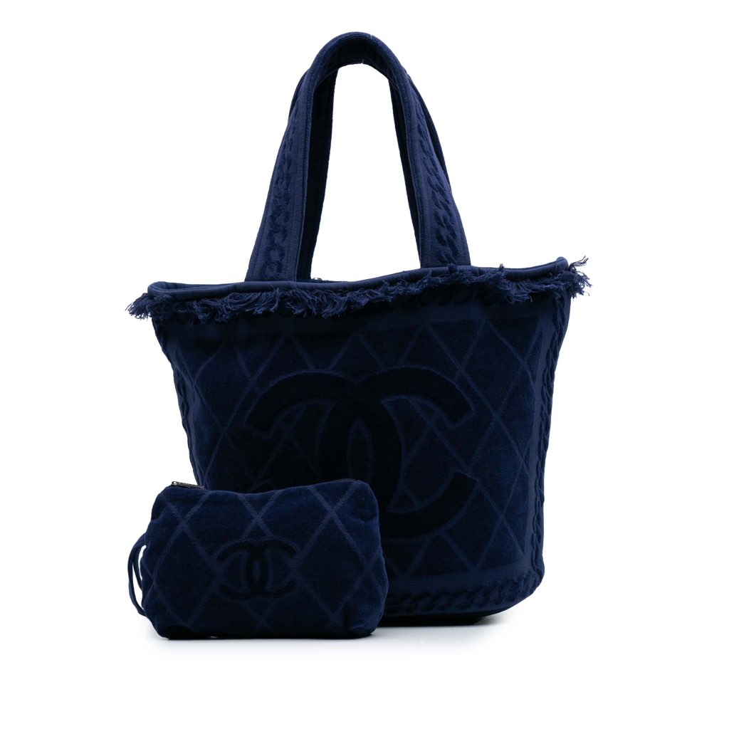 Chanel CC Terry Cotton Beach Tote - Image 11